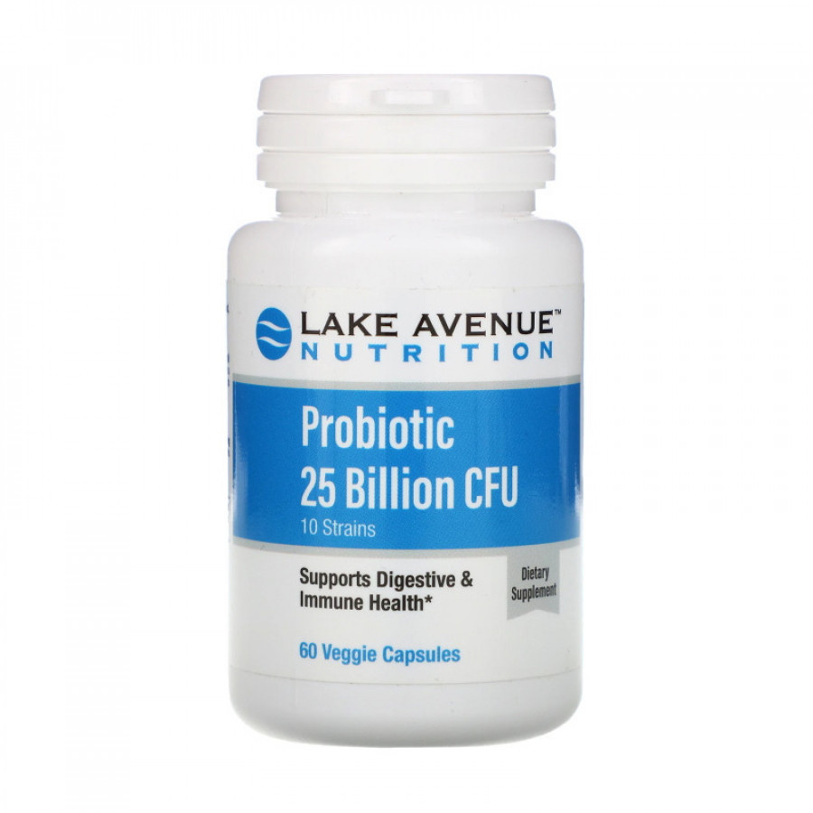 Пробиотики, 25 млрд КОЕ, Lake Avenue Nutrition, 10 штаммов, 60 капсул
