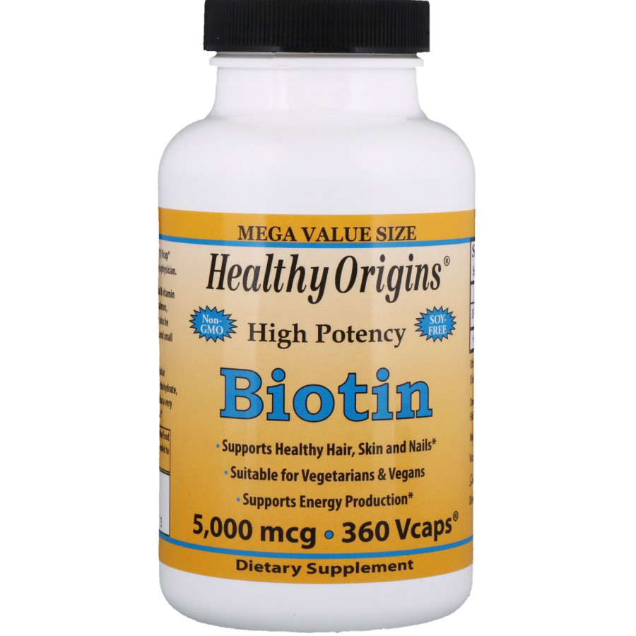 Биотин Healthy Origins (Biotin) 5000 мкг 360 капсул