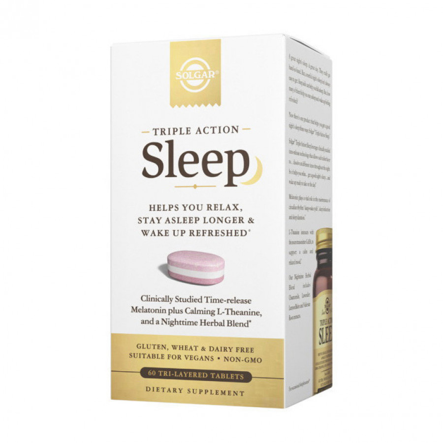 Комплекс витаминов для сна медленного высвобождения "Sleep triple action" Solgar, 60 таблеток