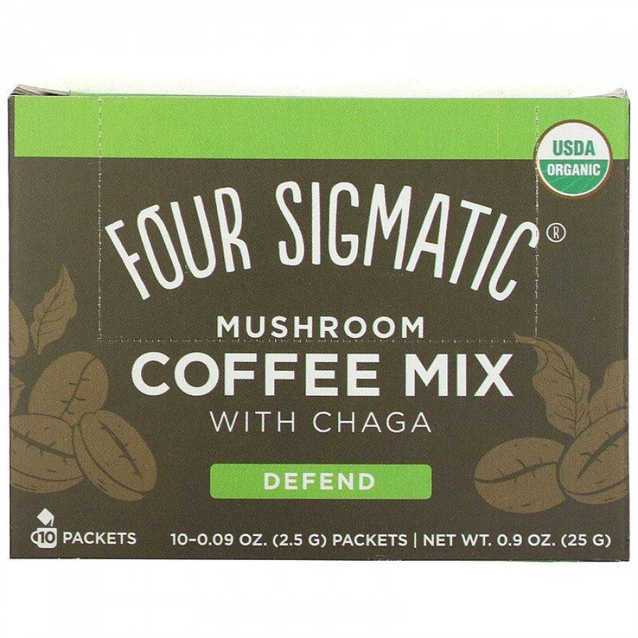 Грибной кофе с чагой "Mushroom Coffe Mix" Four Sigmatic, 10 пакетиков