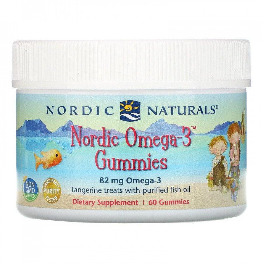 Мультивитамины для детей "Nordic Omega-3 Gummies" Nordic Naturals, мандарин, 60 жевательных таблеток