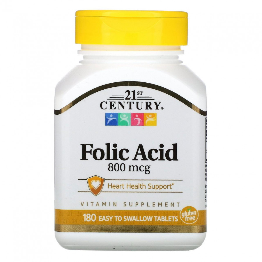Фолиевая кислота "Folic Acid" 21st Century, 800 мкг, 180 таблеток