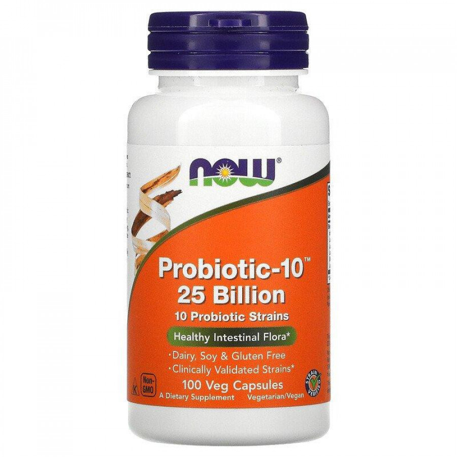 Пробиотики, 25 млрд, Probiotic-10, Now Foods, 100 капсул