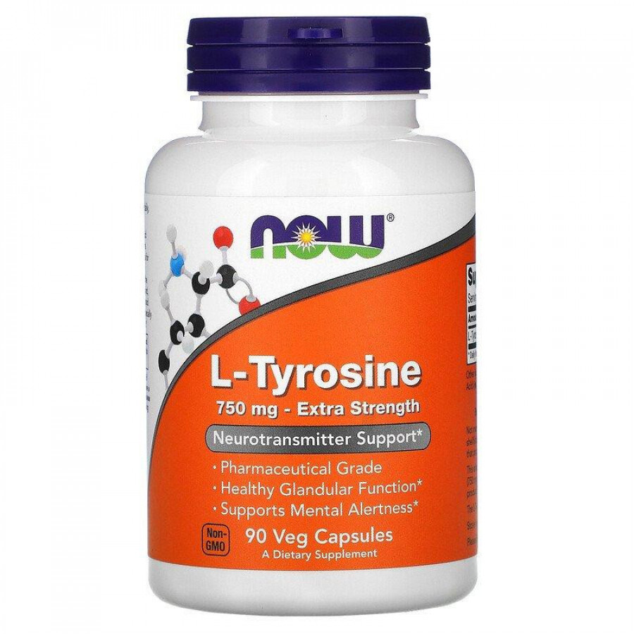 L-тирозин "L-Tyrosine" Now Foods, 750 мг, 90 капсул
