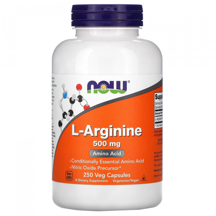 Аргинин Now Foods (L-Arginine) 500 мг 250 капсул