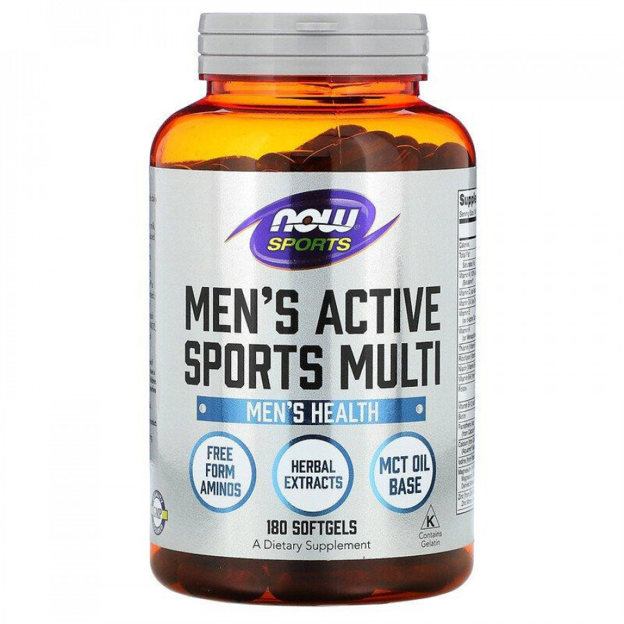Комплекс витаминов для мужчин "Men's Active Sports Multi" Now Foods, 180 капсул