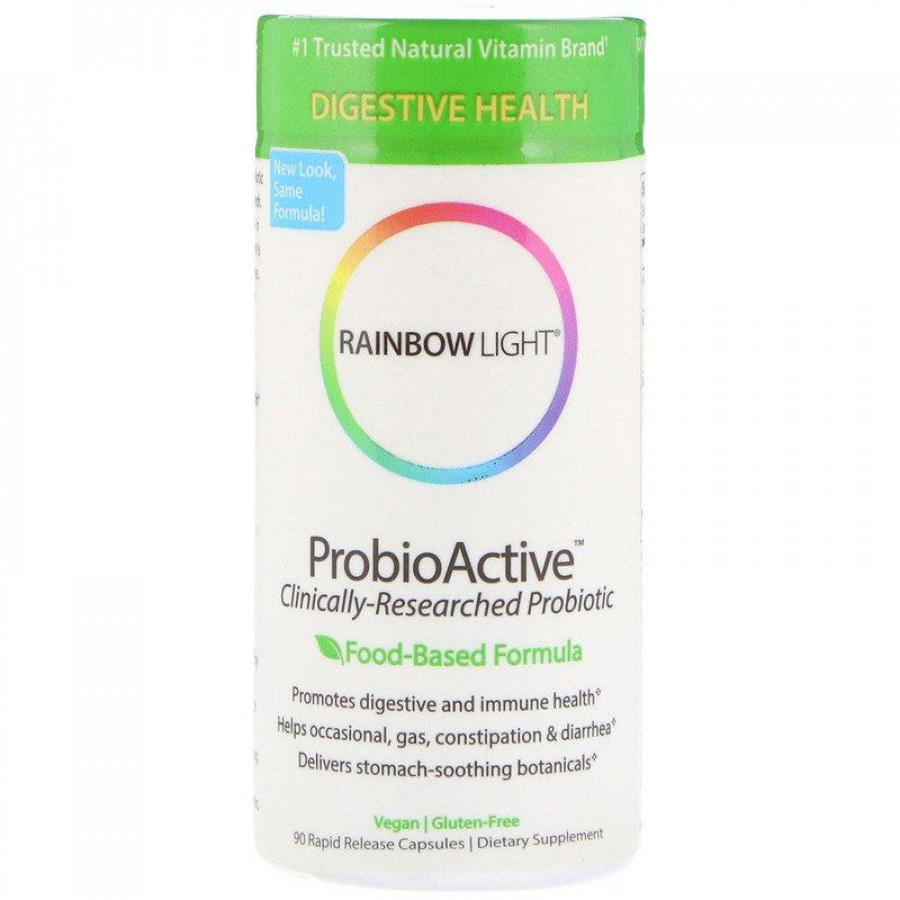 Пробиотики с цельнопищевых продуктов "Probio Active 1 Billion CFUs" Rainbow Light, 90 капсул
