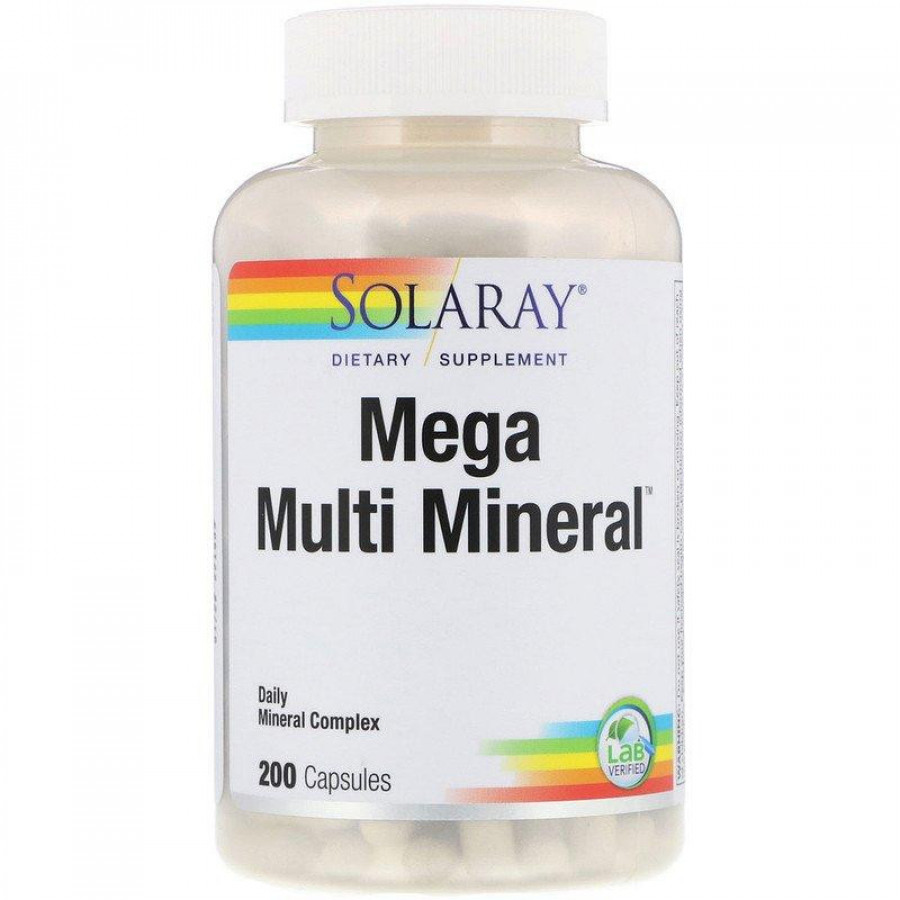 Мультиминералы "Mega Multi Mineral" Solaray, 200 капсул