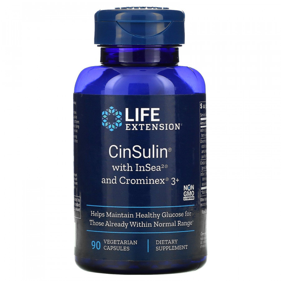 Биологичная добавка Life Extension (CinSulin with InSea2 and Crominex 3 plus) 90 капсул