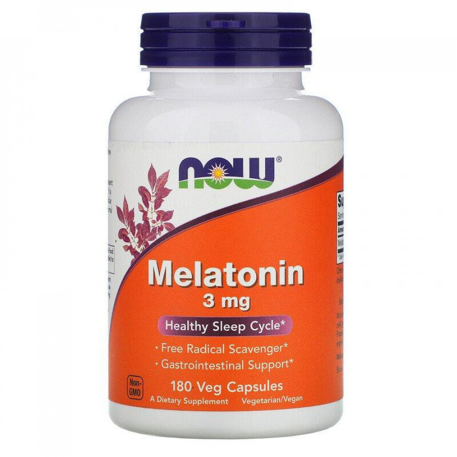 Мелатонин Melatonin, 3 мг, Now Foods, 180 капсул