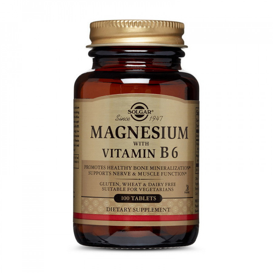 Магний с витамином В6 "Magnesium with Vitamin B6" Solgar, 100 таблеток