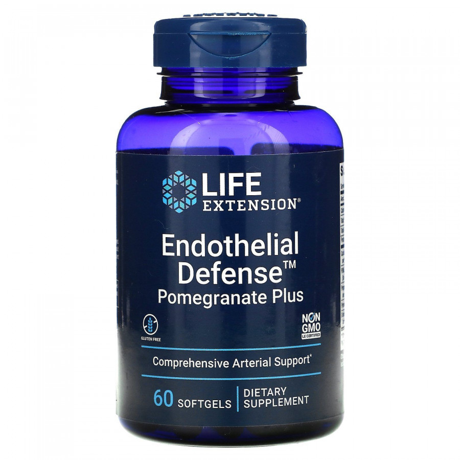 Артериальная поддержка с гранатом Life Extension (Endothelial Defense Pomegranate Plus) 60 гелевых капсул