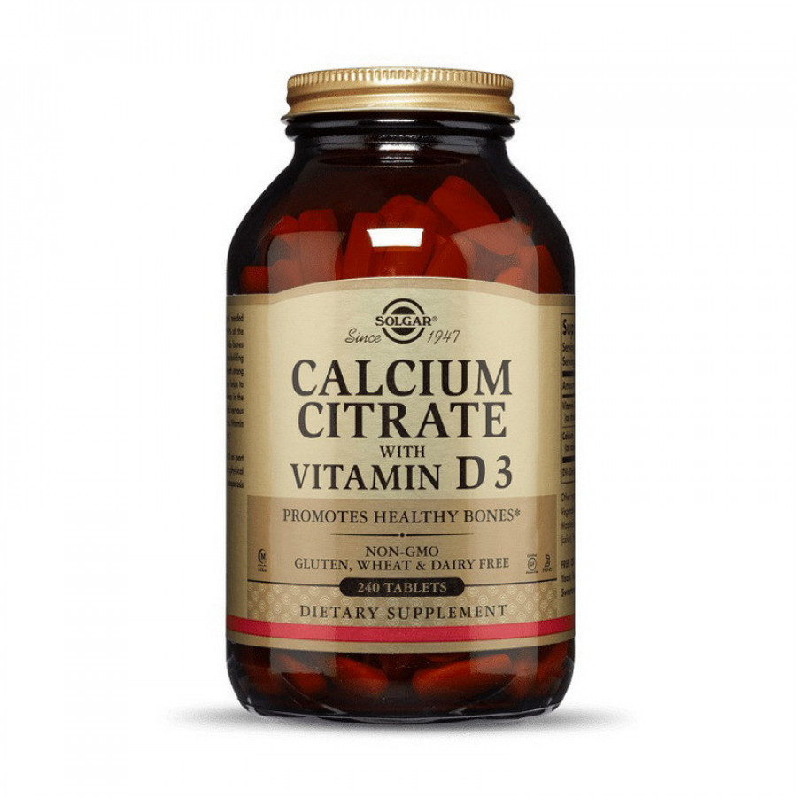 Цитрат кальция с витамином D3 "Calcium Citrate with Vitamin D3" Solgar, 240 таблеток