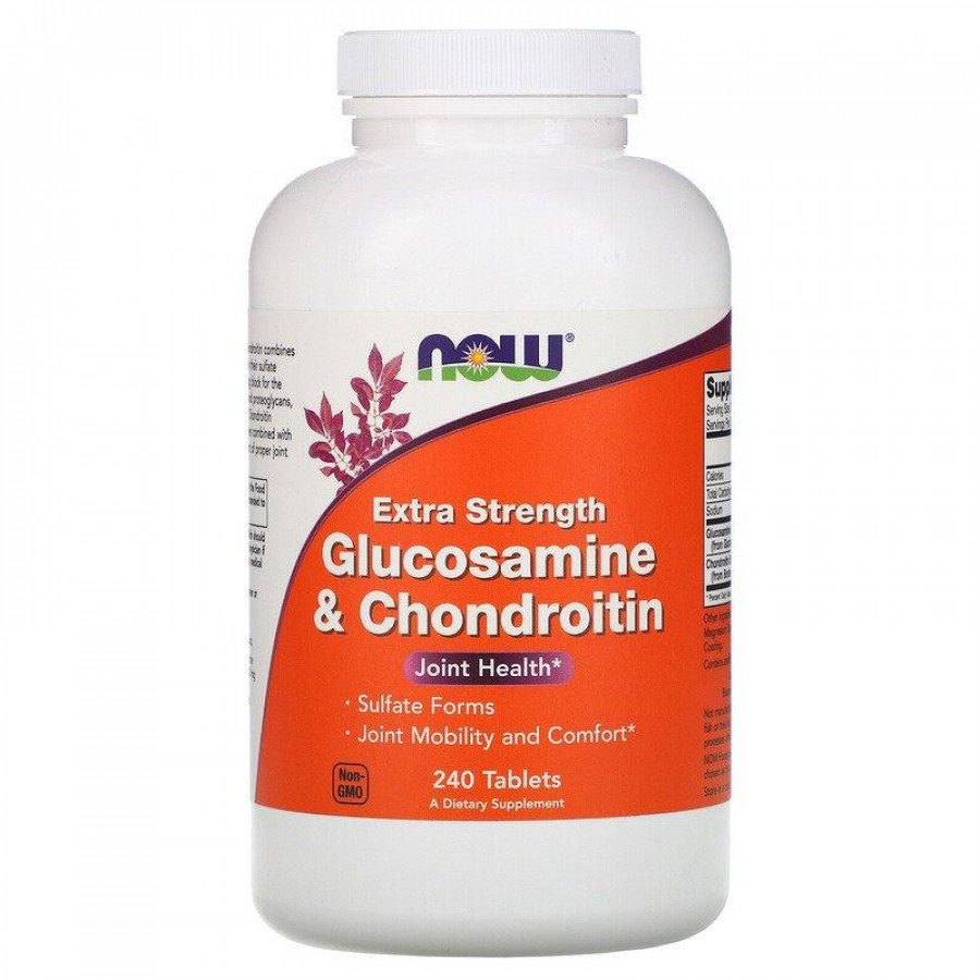 Глюкозамин и хондроитин экстра "Extra Strength Glucosamine & Chondroitin" Now Foods, 240 таблеток