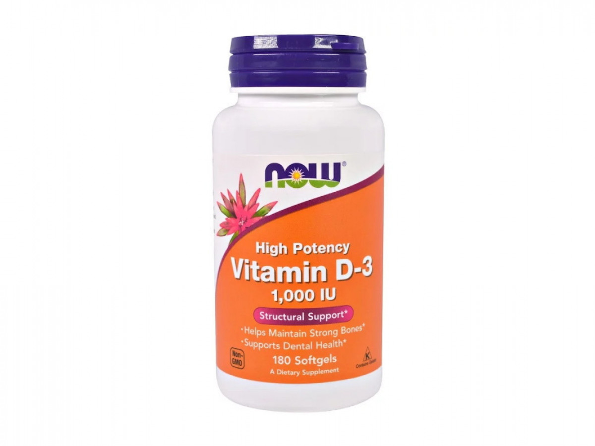 Витамин Д3 Vitamin D-3, Now Foods, 1000 МЕ, 180 капсул