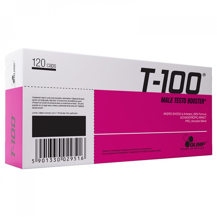 Бустер тестостерона "T-100 Male Testo Booster" OLIMP, 120 капсул
