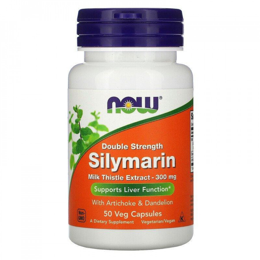 Силимарин, экстракт расторопши "Silymarin Double Strength" 300 мг, Now Foods, 50 капсул