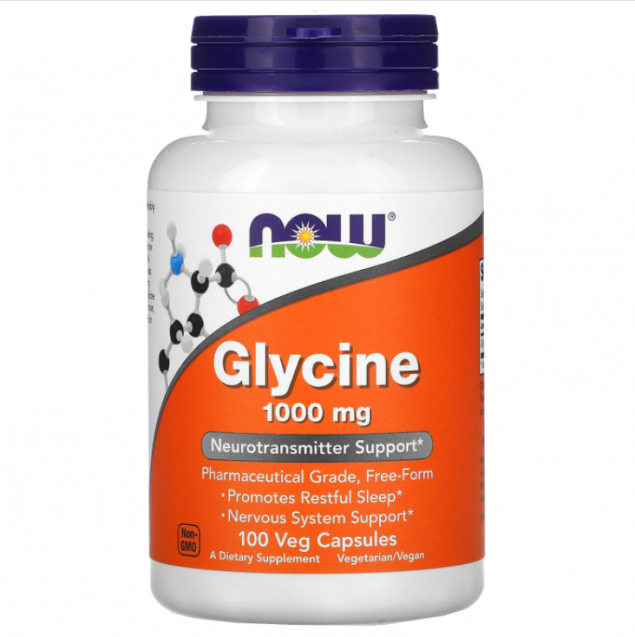 Глицин "Glycine" 1000 мг, Now Foods, 100 капсул