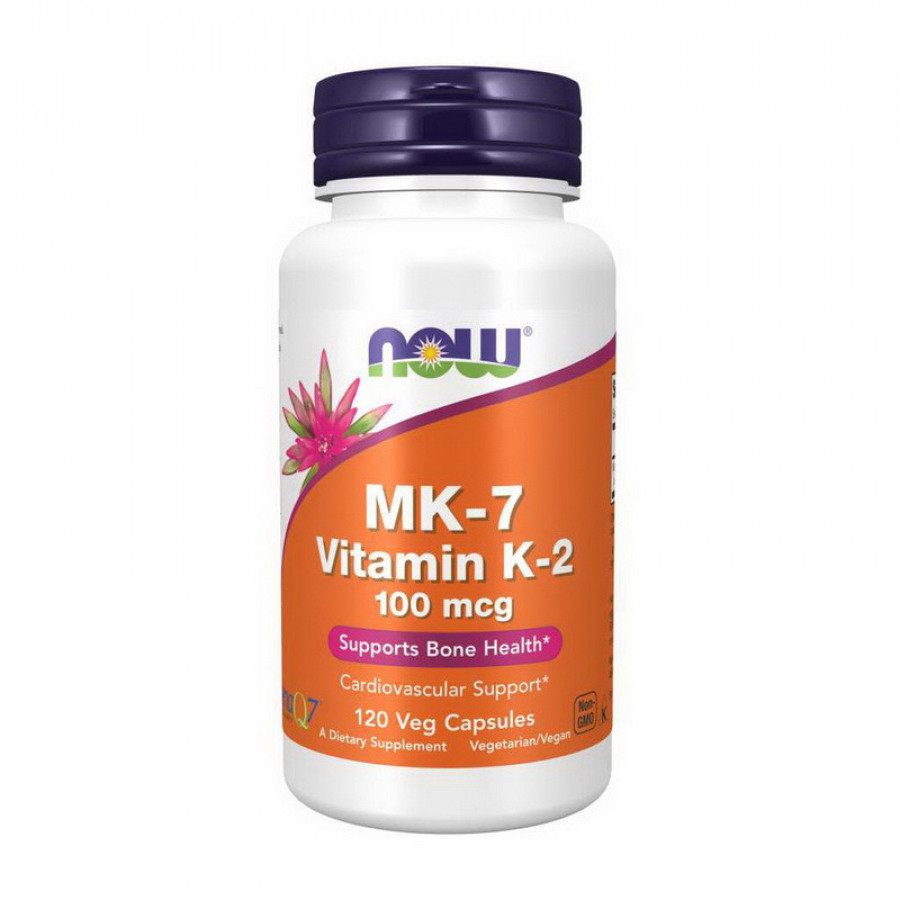 Витамин К2, МК-7 "MK-7 Vitamin K-2" Now Foods, 100 мкг, 120 капсул