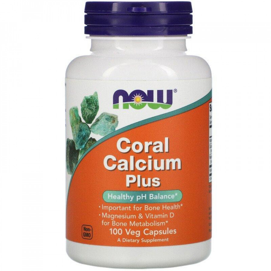 Коралловый кальций с магнием и витамином D3 "Coral Calcium Plus" Now Foods, 100 капсул