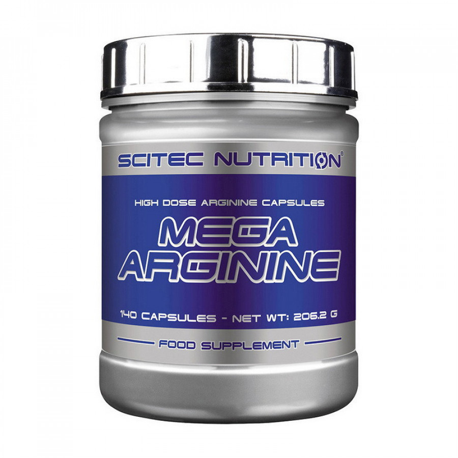 Аргинин  "Mega Arginine" 1300 мг, Scitec Nutrition, 140 капсул