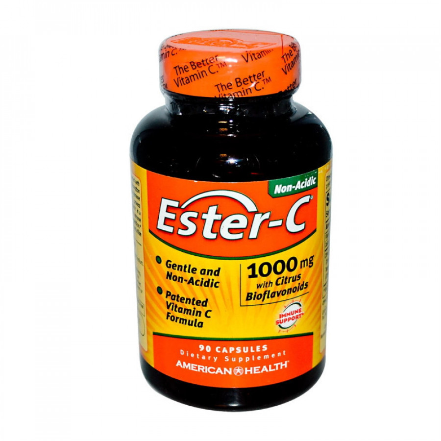 Витамин С Ester-C, American Health, 1000 мг с цитрусовыми биофлавоноидами, 90 капсул