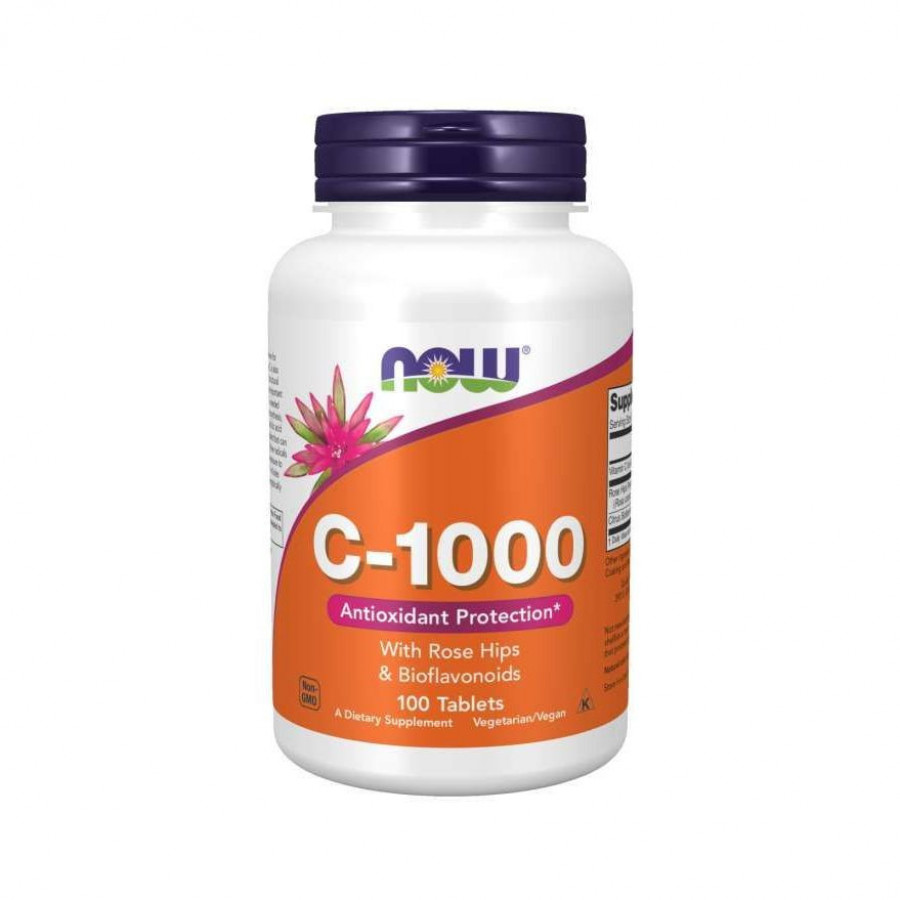 Витамин С-1000 c шиповником + биофлавоноиды Now Foods (Vitamin C-1000) 100 таблеток