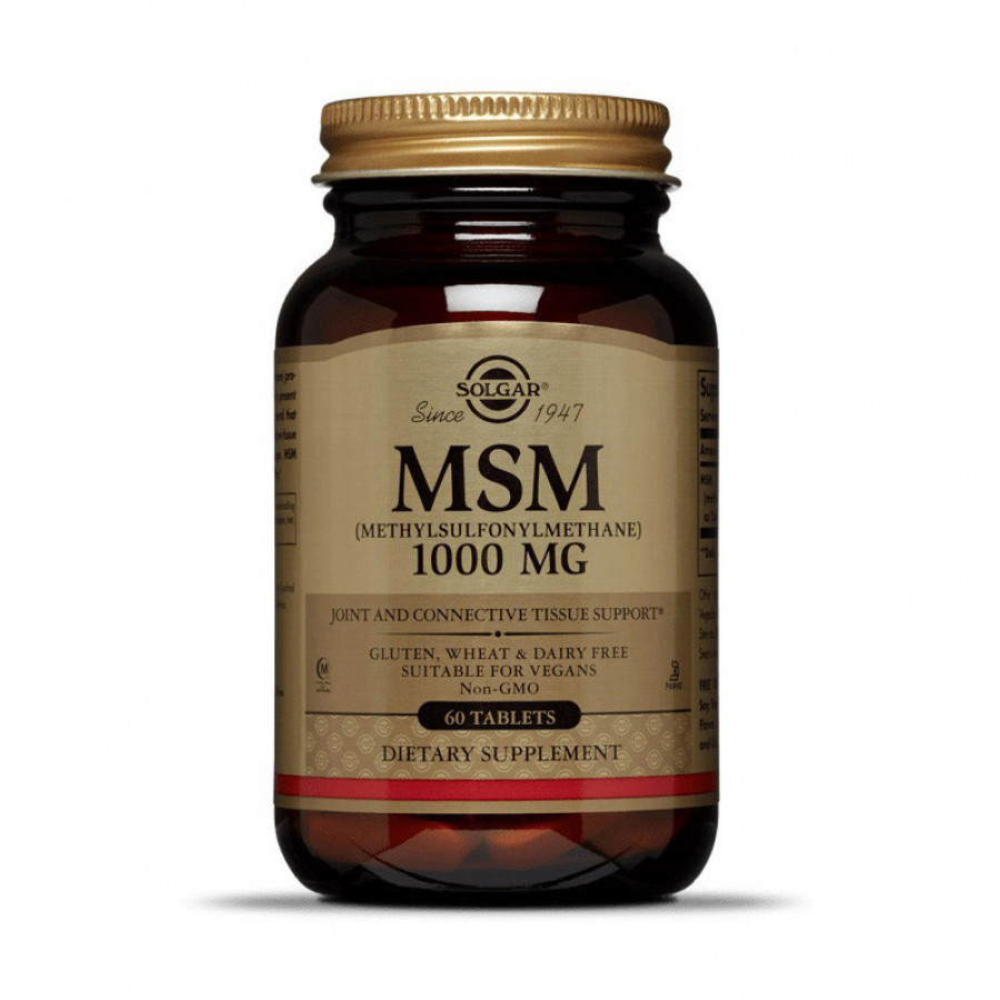 МСМ "MSM" 1000 мг, Solgar, 60 таблеток