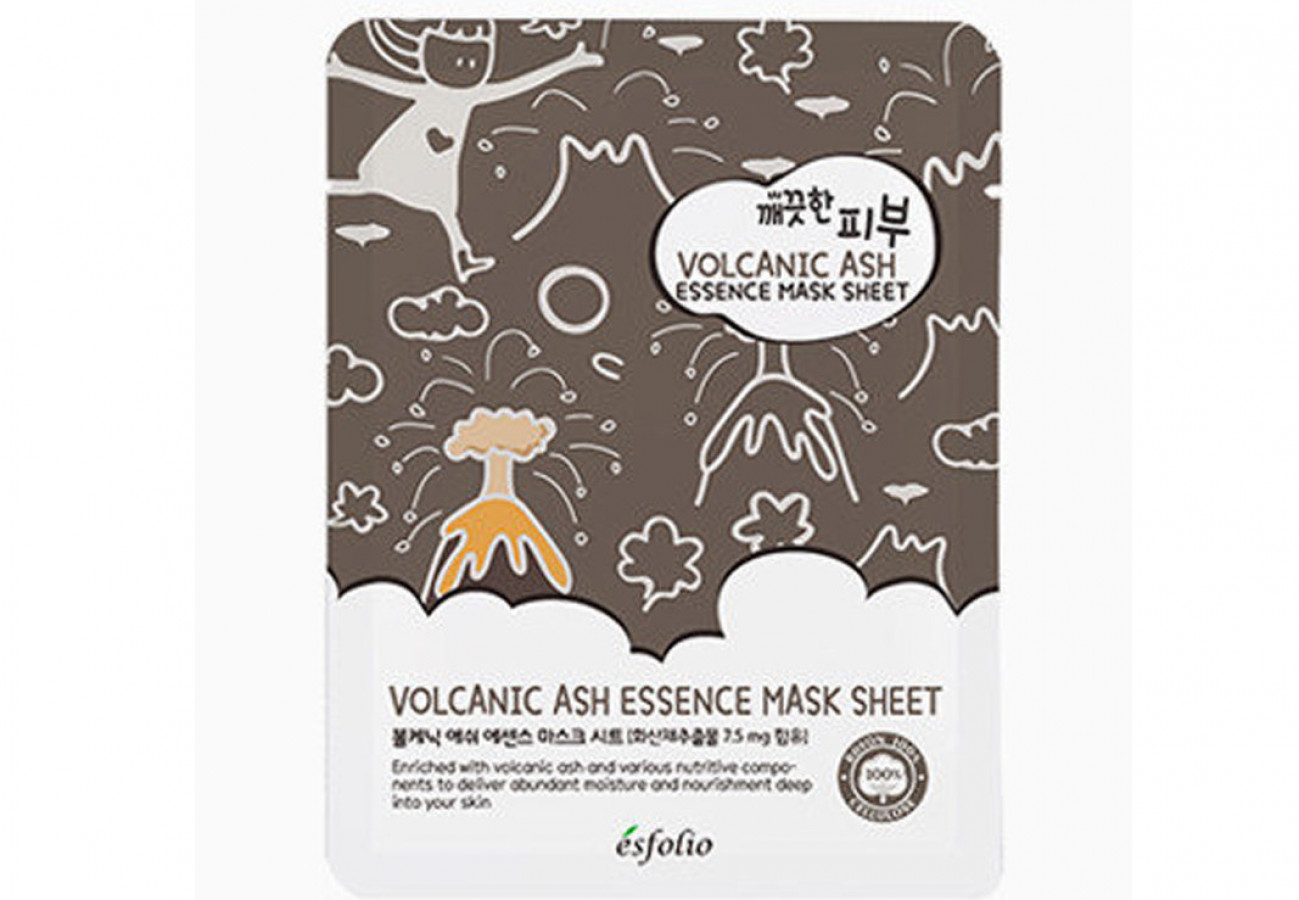 Маска для лица Pure Skin Volcanic Ash Essence Mask Sheet, Esfolio, тканевая c вулканическим пеплом, 25 г