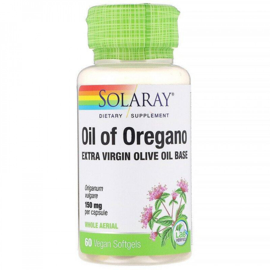 Масло орегано "Oil Of Oregano" Solaray, 150 мг, 60 капсул