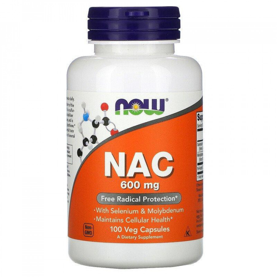 N-ацетилцистеин "NAC" Now Foods, 600 мг, 100 капсул