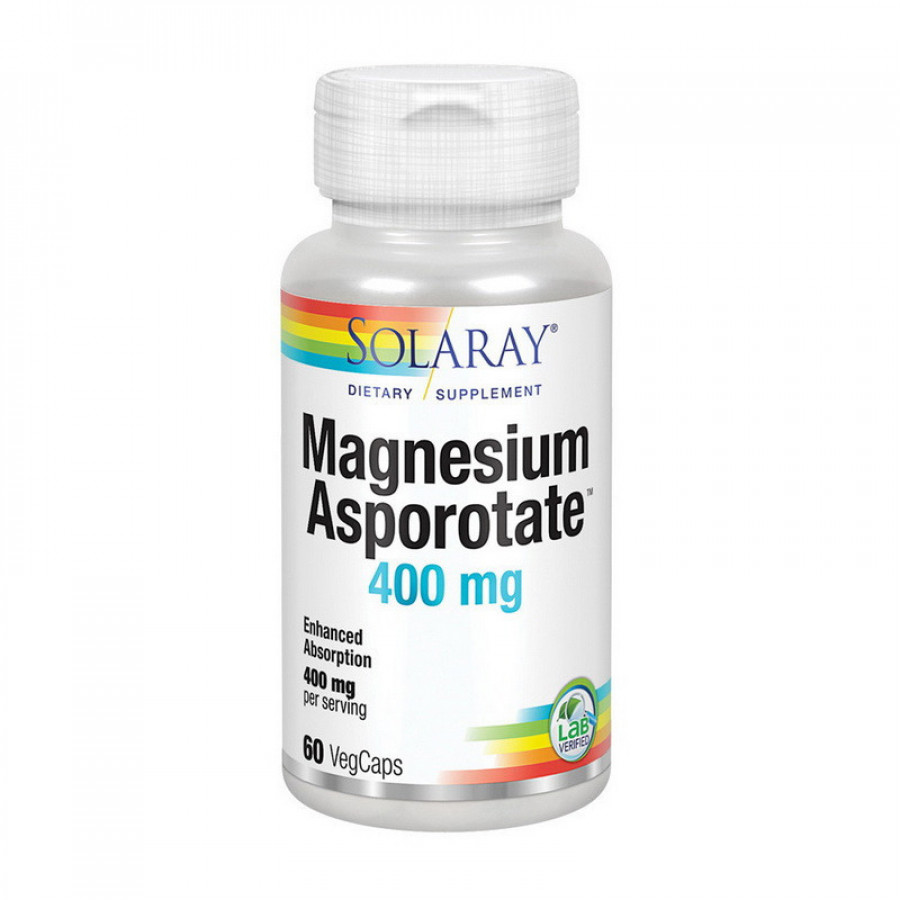Аспартат магния "Magnesium Asporotate" Solaray, 400 мг, 60 капсул