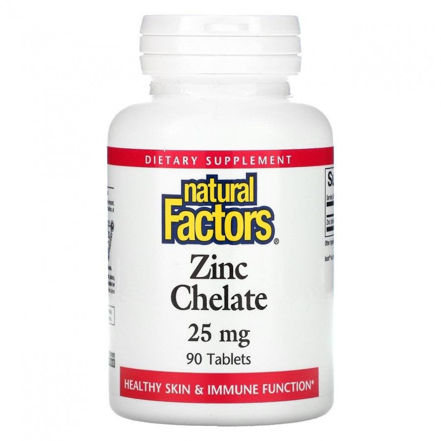 Хелат цинка "Zinc Chelate" Natural Factors, 25 мг, 90 таблеток