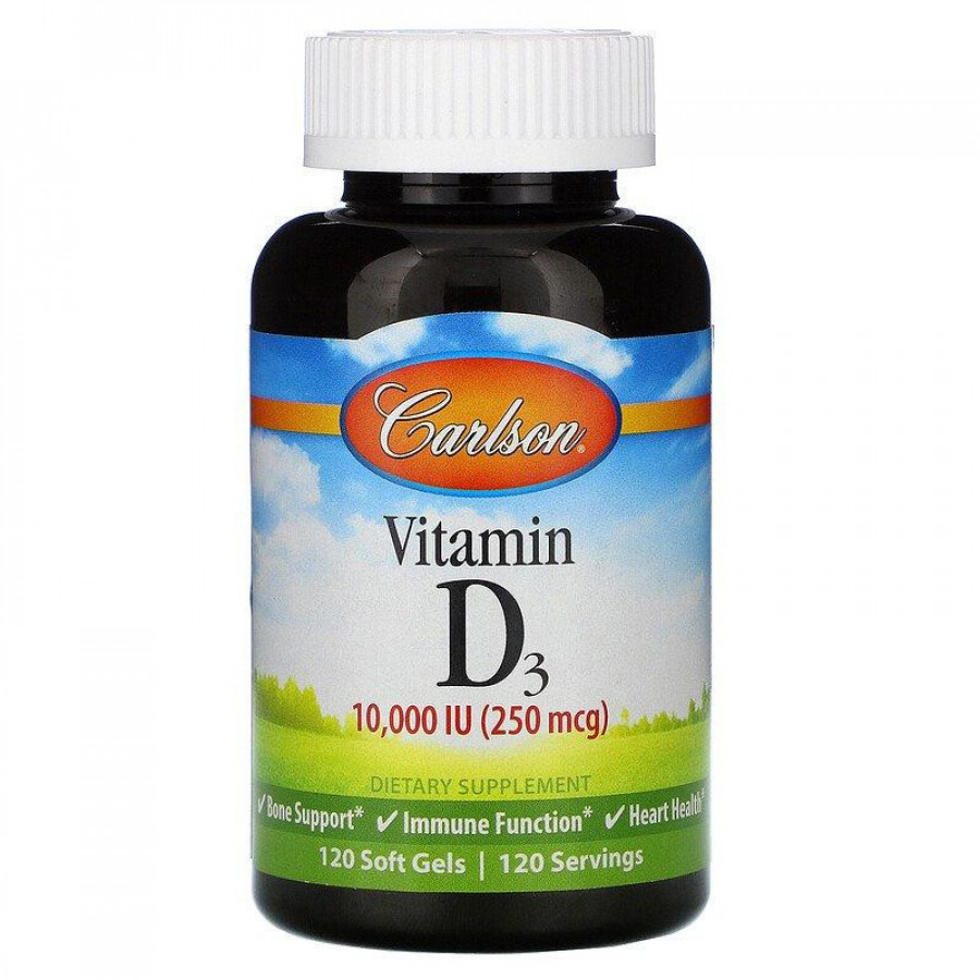 Витамин Д3 "Vitamin D3" 10 000 МЕ/250 мкг, Carlson Labs, 120 капсул