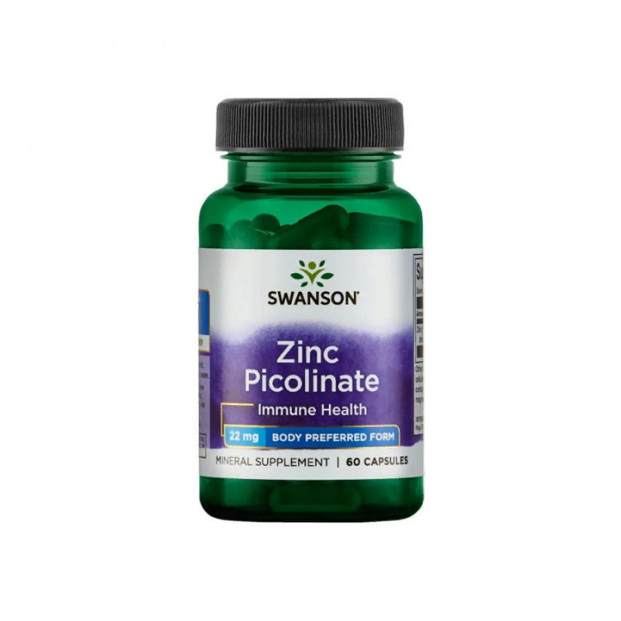 Цинк пиколинат "Zinc Picolinate" 22 мг, Swanson, 60 капсул