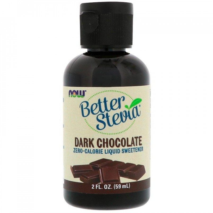Жидкий подсластитель с нулевой калорийностью "Better Stevia zero calories" Now Foods, темный шоколад, 59 мл