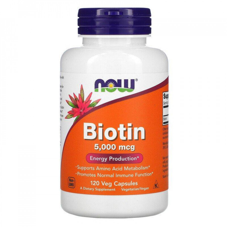 Биотин Biotin 5000 мкг, Now Foods, 120 капсул