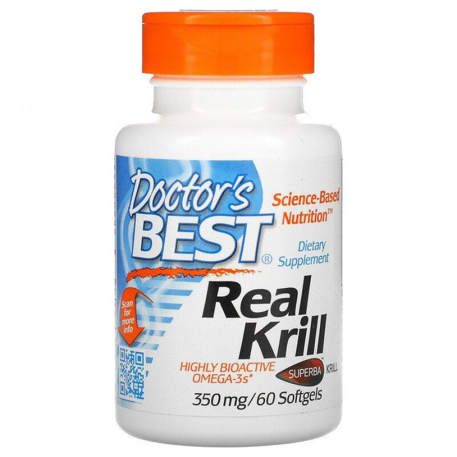 Масло криля "Real Krill Oil" Doctor's Best, 350 мг, 60 капсул