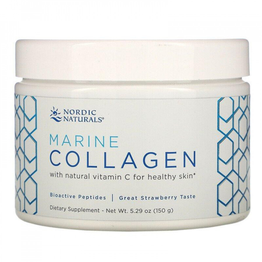 Морской коллаген с витамином С "Marine Collagen" клубничный вкус, Nordic Naturals, 150 г