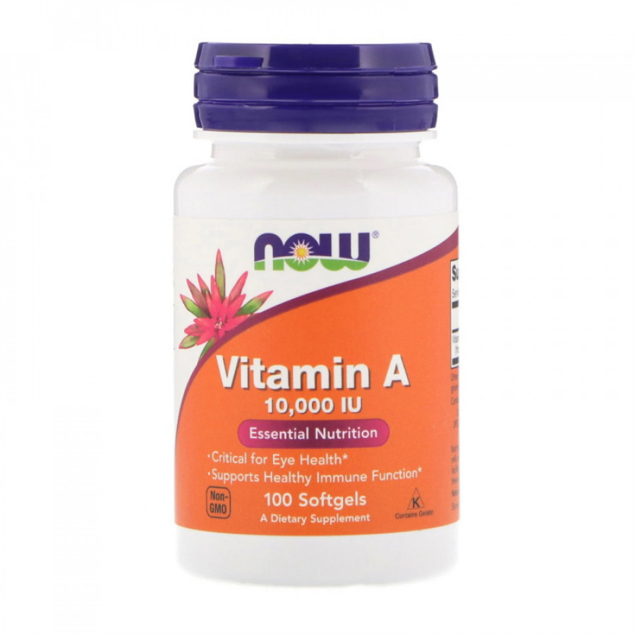 Витамин A "Vitamin A" Now Foods, 10 000 МЕ, 100 капсул