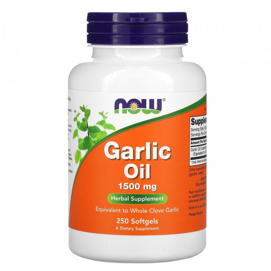 Чесночное масло Now Foods (Garlic Oil) 1500 мг 250 капсул