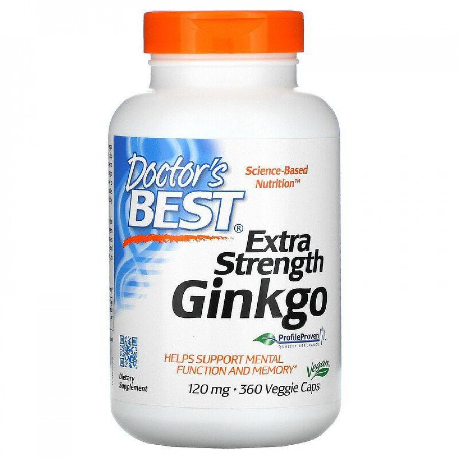 Гинкго Билоба "Ginkgo Biloba" 120 мг, Doctor's Best, 360 капсул