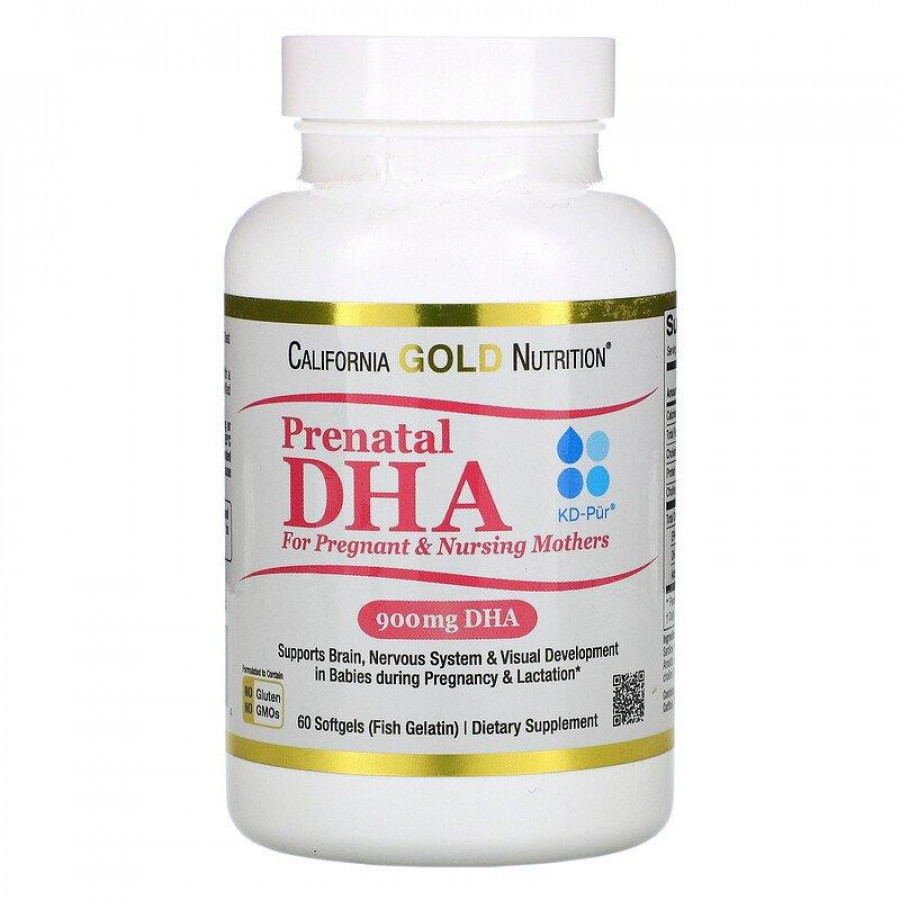 ДГК для беременных и кормящих женщин "Prenatal DHA" California Gold Nutrition, 450 мг, 60 капсул
