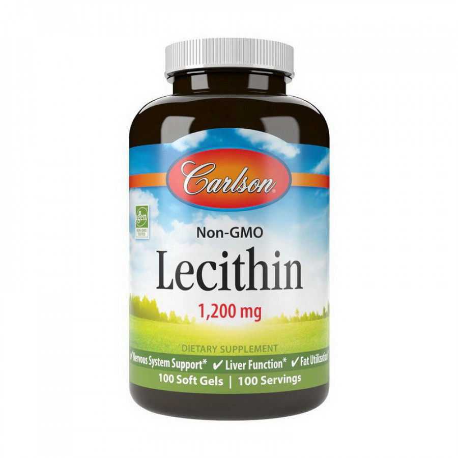 Соевый лецитин "Lecithin" 1200 мг, Carlson Labs, 100 капсул
