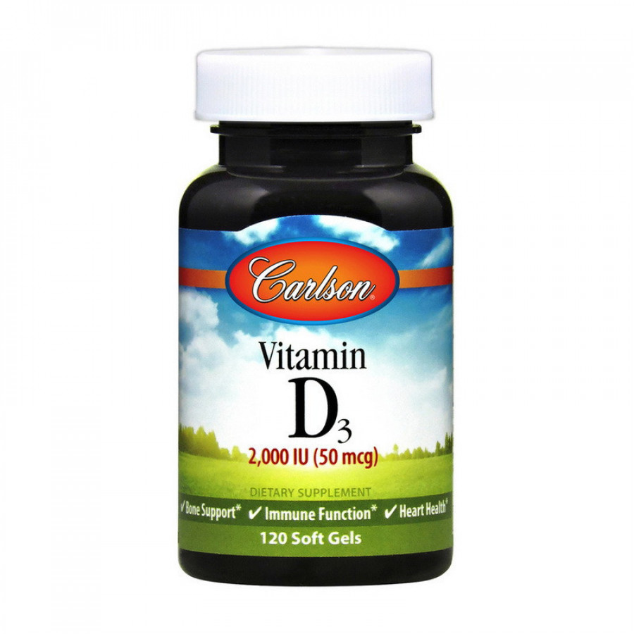 Витамин Д3 "Vitamin D3" 2000 МЕ, Carlson Labs, 120 капсул