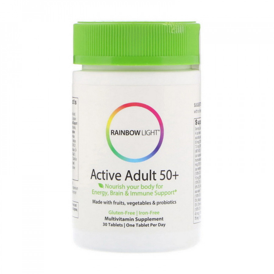 Поливитамины для людей старше 50 лет, Active Adult 50+, Rainbow light, 30 таблеток