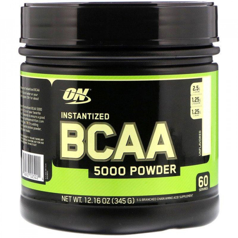 Аминокислоты ВСАА "BCAA 5000 powder" Optimum Nutrition, натуральный вкус, 345 г