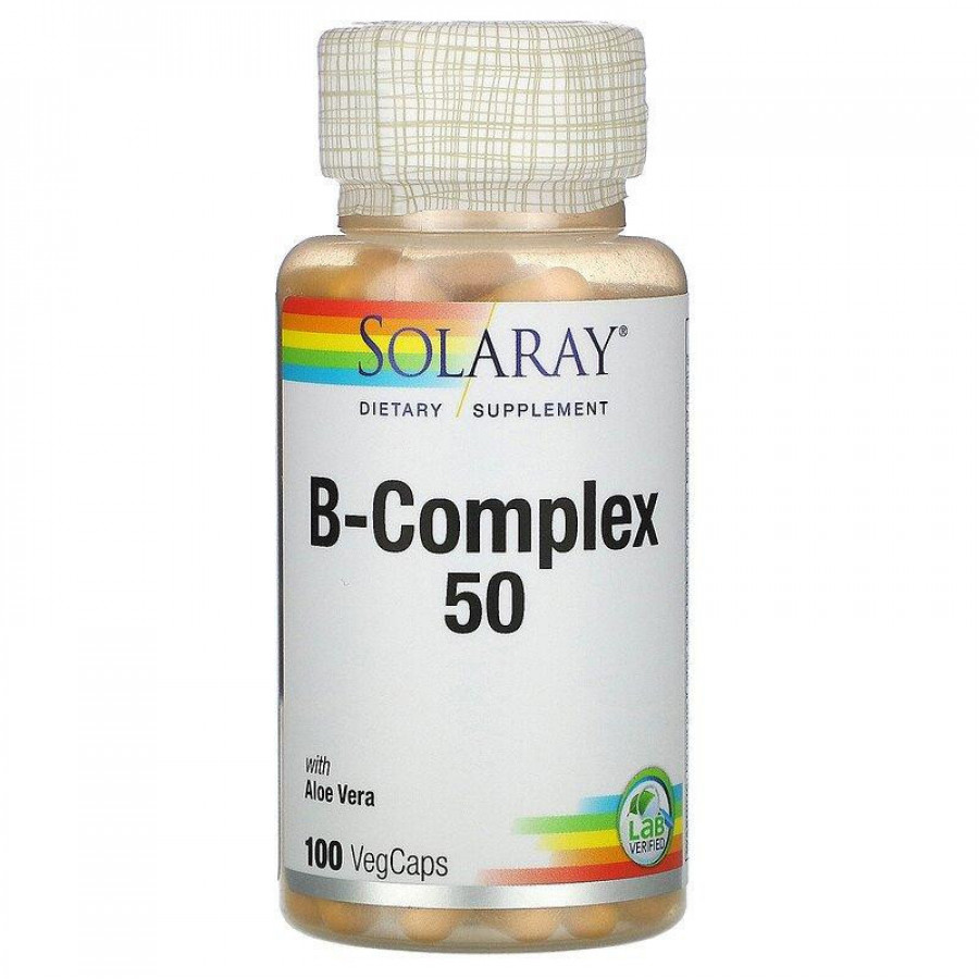 Витамины группы В, B-Complex 50, Solaray, 100 капсул