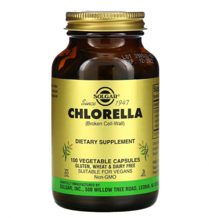 Хлорелла "Chlorella" 520 мг, Solgar, 100 капсул