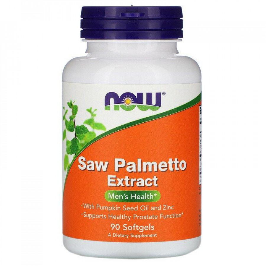 Экстракт серенои с маслом семян тыквы и цинком "Saw Palmetto Extract" Now Foods, 160 мг, 90 капсул